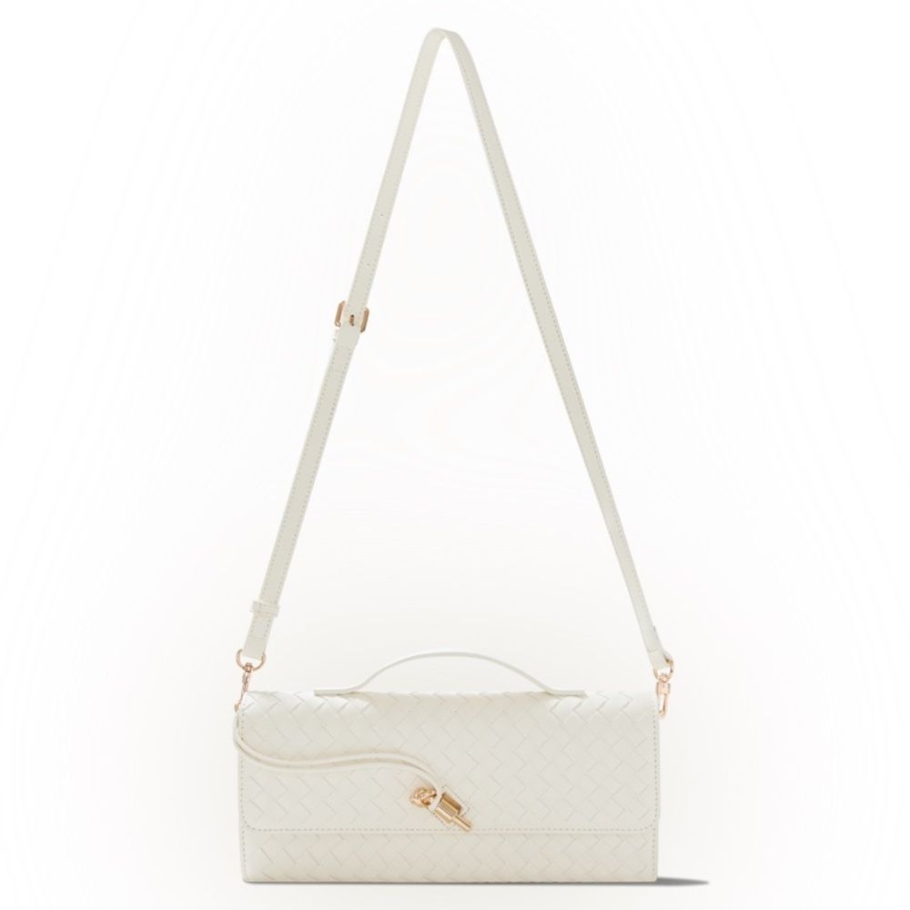 Few Moda Theia Cream Vegan Leather Structured Convertible Clutch Crossbody Nwt — image 2 of 8